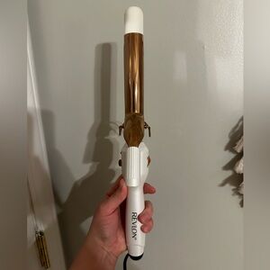 Revlon Gold Barrel Curling Iron with White Handle